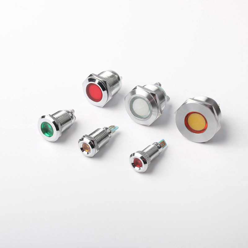LED metal indicator light stainless steel power signal light 6/8/12/16/19/22MM red and green two colors