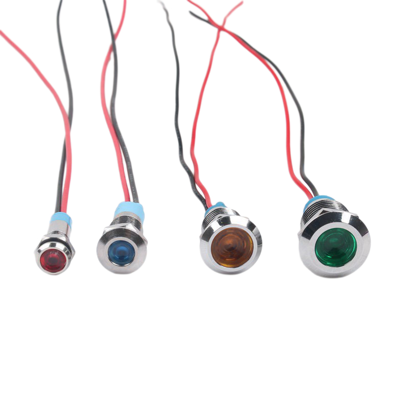 LED metal indicator light signal light 6mm 8mm10mm12mm universal waterproof indicator light 6V 12v 24v 220V