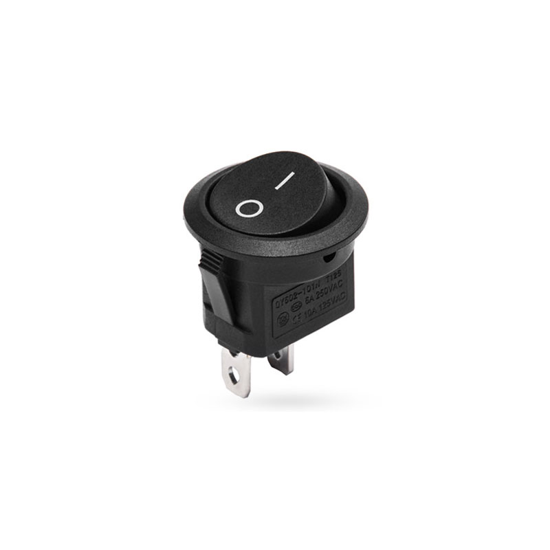 KCD1 20MM Round Rocker Switch With Black Button with 2 Pins
