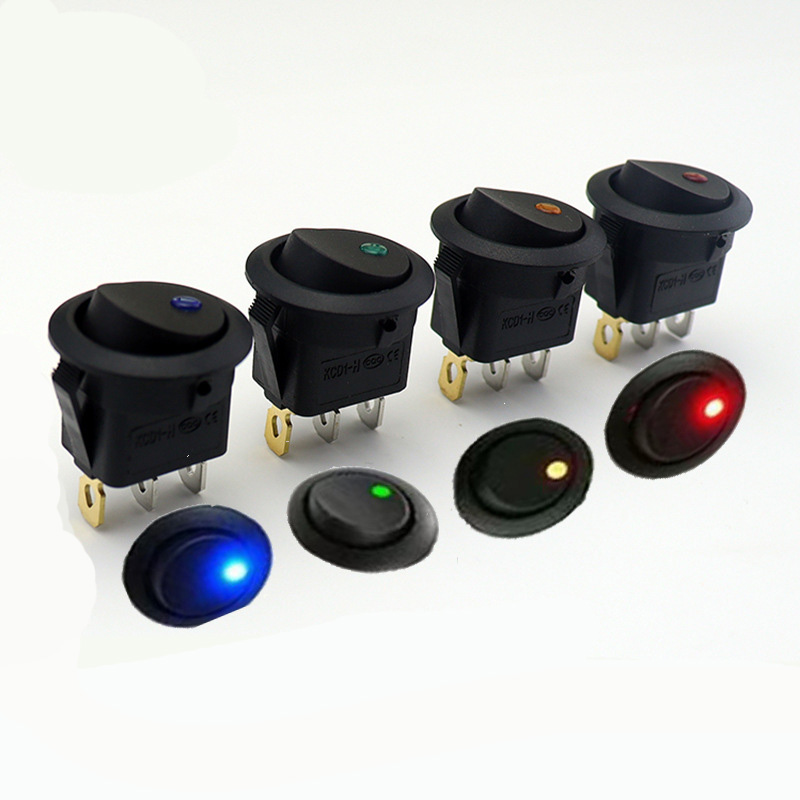 Калиди рокери 6A/250VAC, 10A/125VAC ON OFF Калиди рокери мудаввар бо нуқта