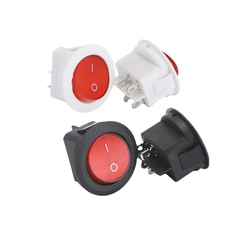 Overload Switch Factories Round rocker switch with light circuit breaker protection