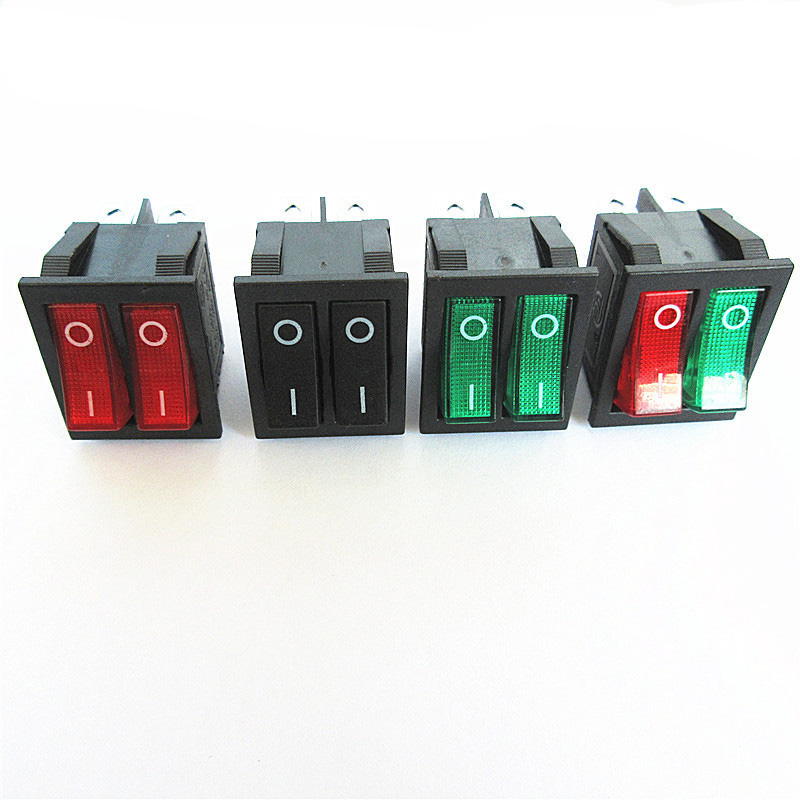 DENO High quality single pole double throw KCD3 T85 1E4 3-position illuminated rocker switch