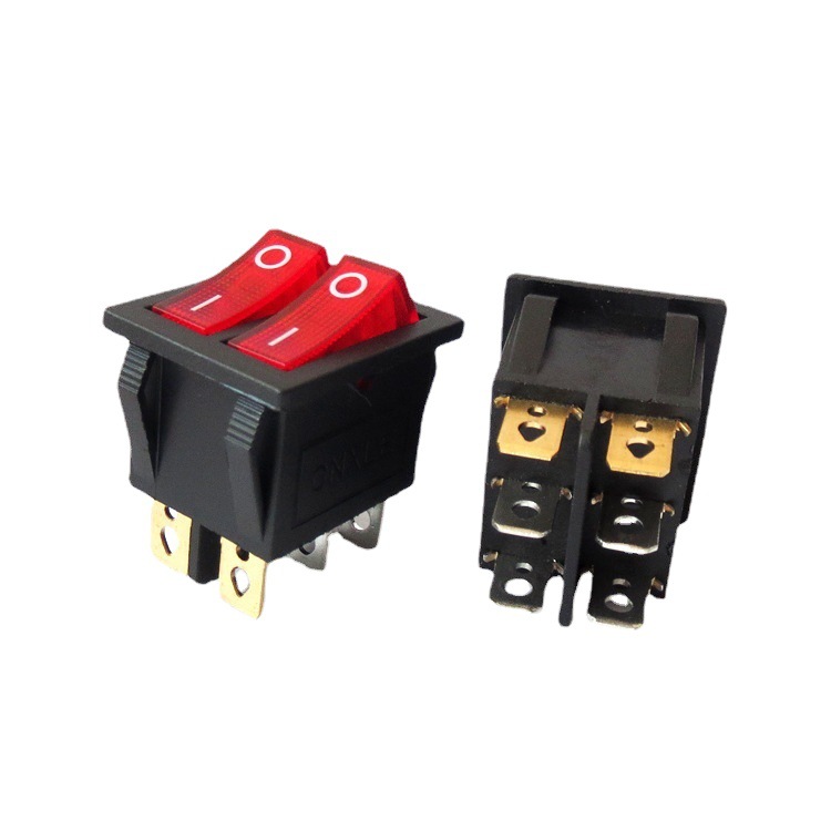 DENO High quality single pole double throw KCD3 T85 1E4 3-position illuminated rocker switch
