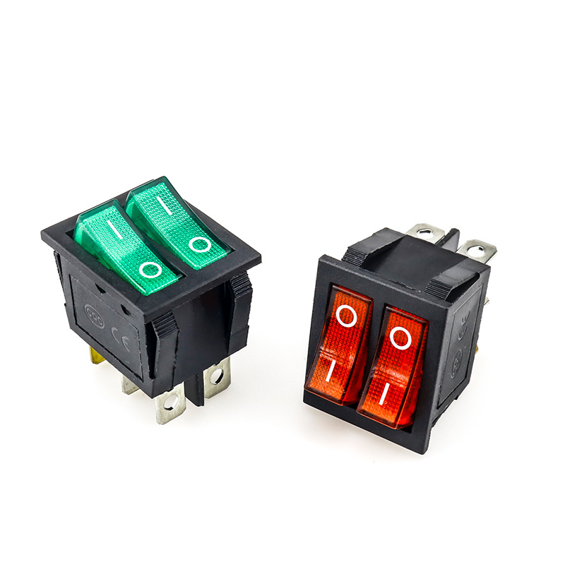 DENO High quality single pole double throw KCD3 T85 1E4 3-position illuminated rocker switch