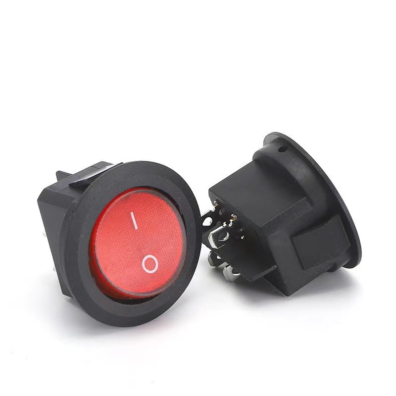 Overload Switch Factories Round rocker switch with light circuit breaker protection