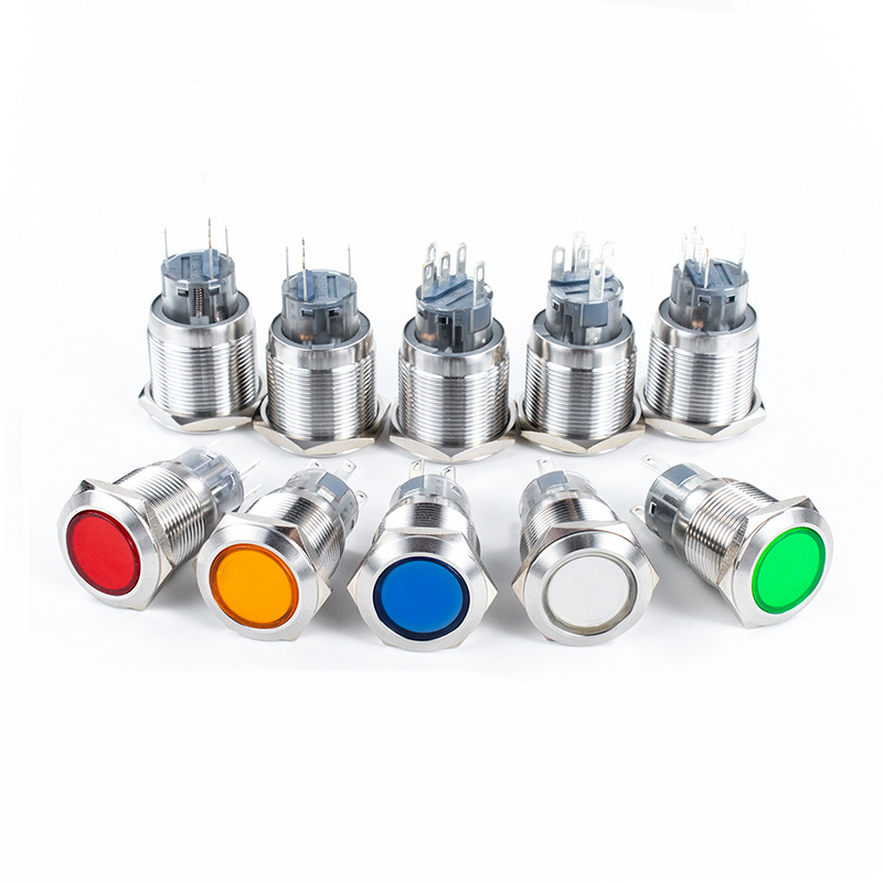 22mm LED metal signal indicator light 3v 5v 6v 12v 24v power light