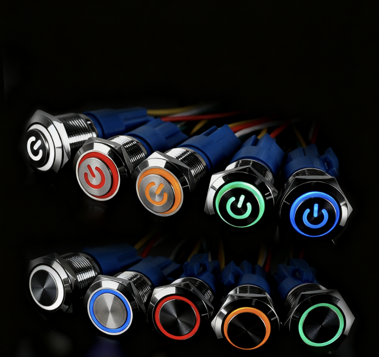 Waterproof system for metal push button switches