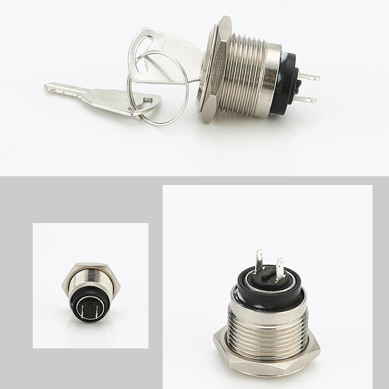 Metal push button switch with key