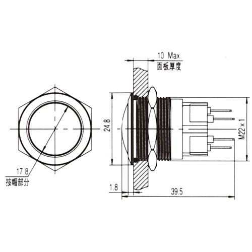 stainless steel momentary push button switch