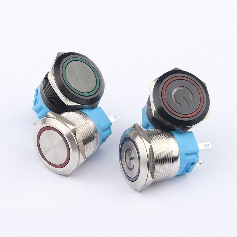 Metal button switch self-locking self-restoring waterproof ring touch switch power button