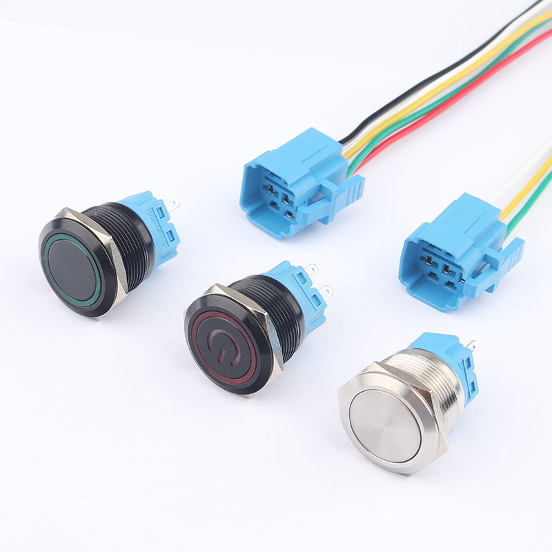 Metal button switch self-locking self-restoring waterproof ring touch switch power button