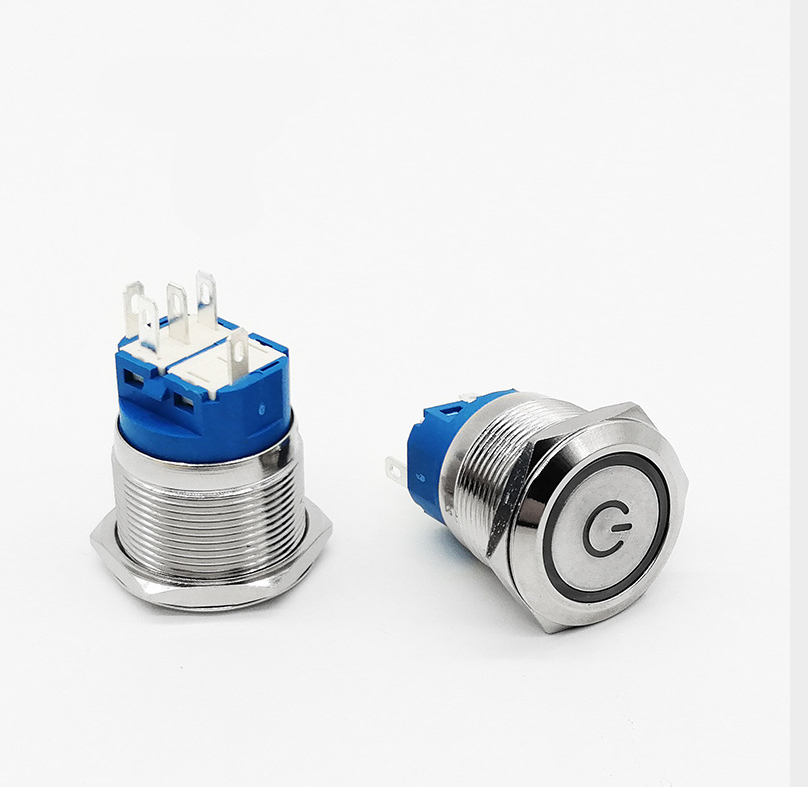 Metal button switch self-locking self-restoring waterproof ring touch switch power button