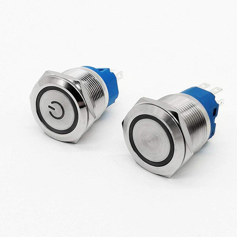 Metal button switch self-locking self-restoring waterproof ring touch switch power button