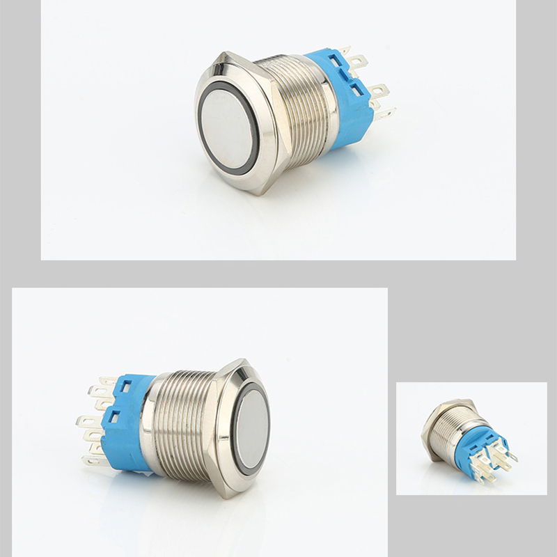 Metal button switch self-locking self-restoring waterproof ring touch switch power button