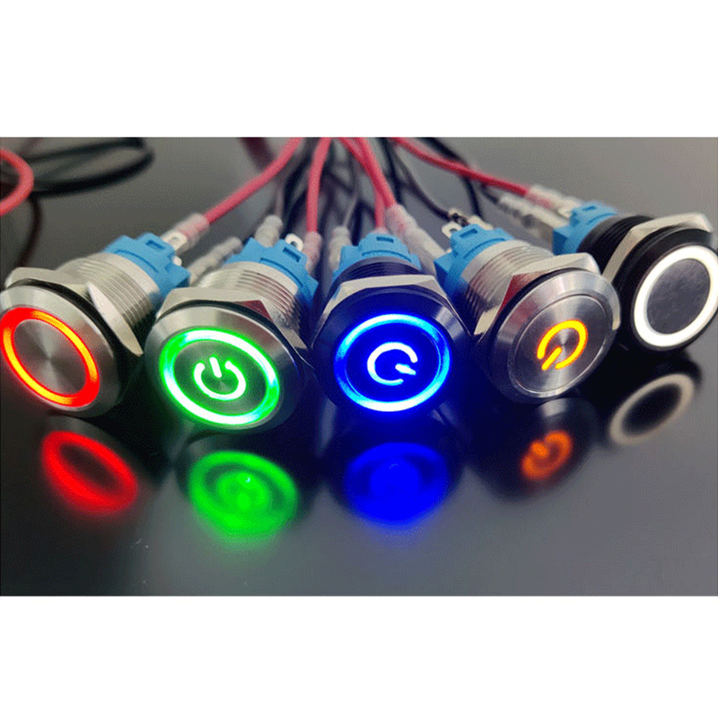 Metal button switch self-locking self-restoring waterproof ring touch switch power button