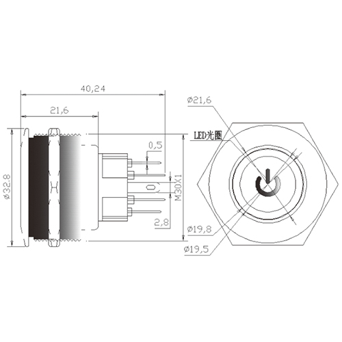 30mm Metal button switch self-recovery self-locking round power supply standard LED waterproof button small switch 3V5V6V48V
