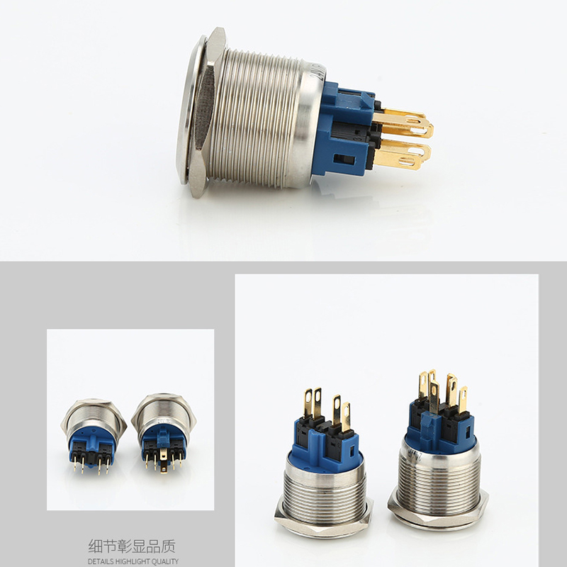 30mm Metal button switch self-recovery self-locking round power supply standard LED waterproof button small switch 3V5V6V48V