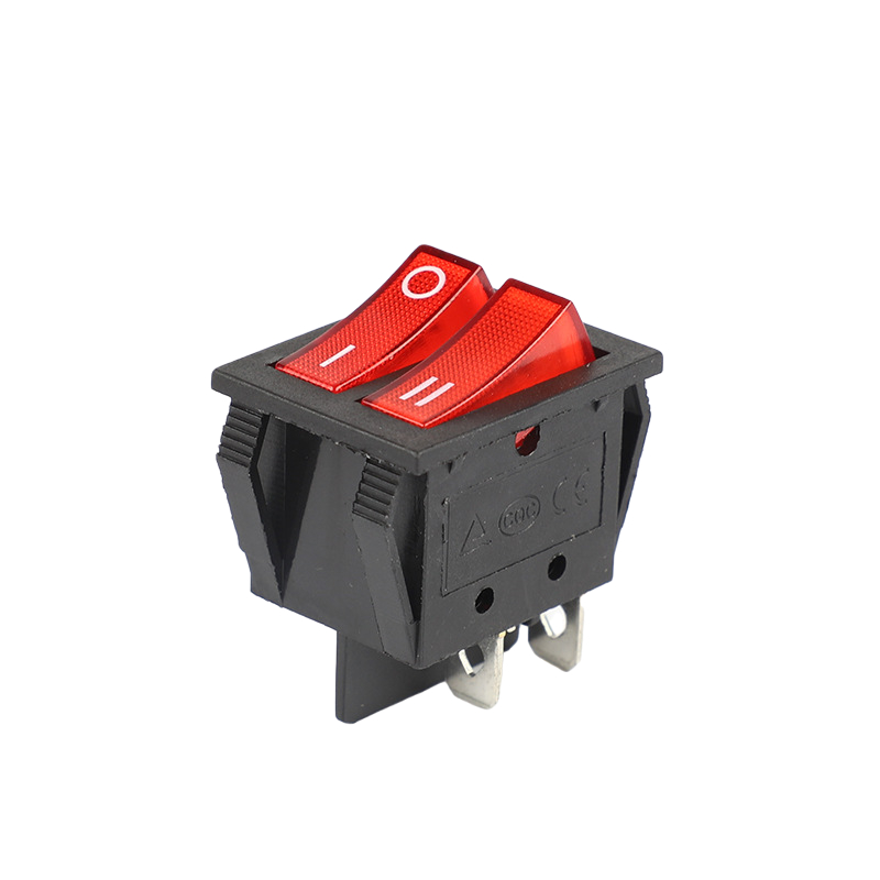 DENO High quality single pole double throw KCD3 T85 1E4 3-position illuminated rocker switch