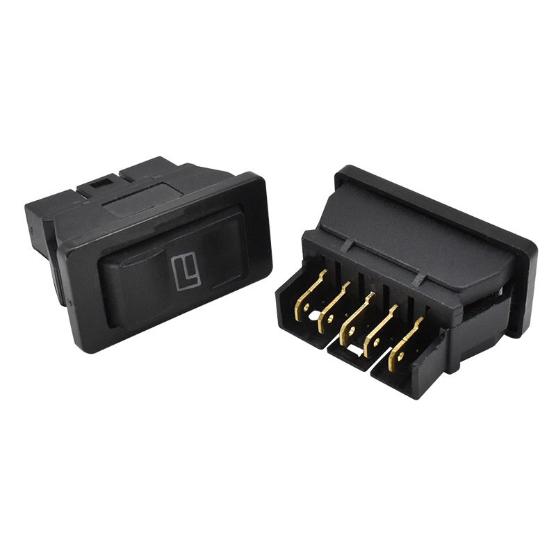 Window regulator switch double-arrow power window switch 5-pin self-reset rocker switch
